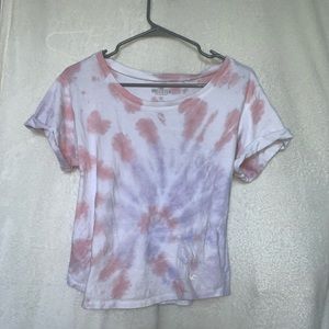 A Pink and Purple tie die tee